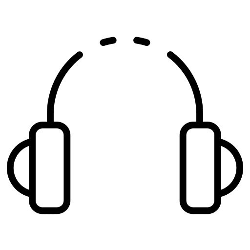 Headphone music and multimedia earbuds audio icon