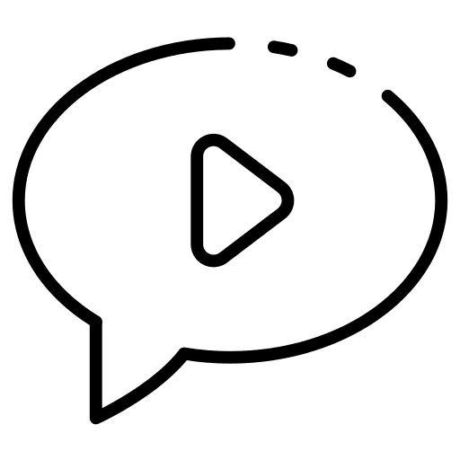 Speech bubble chat bubble communications video player icon