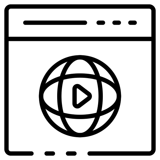 Web browser live video player seo and web icon