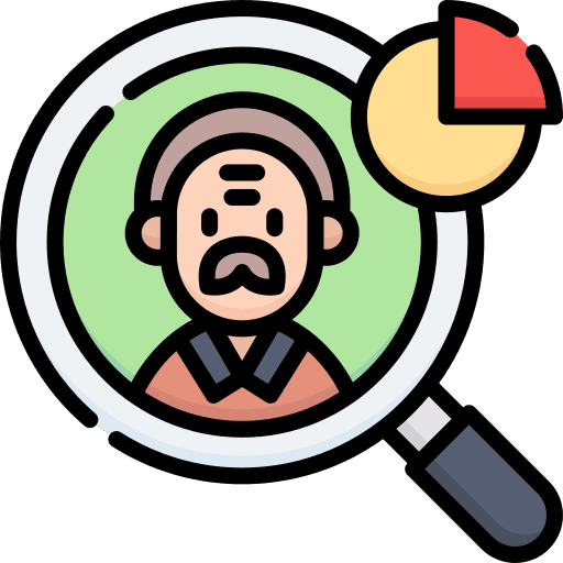 Market research magnifier market research marketing icon