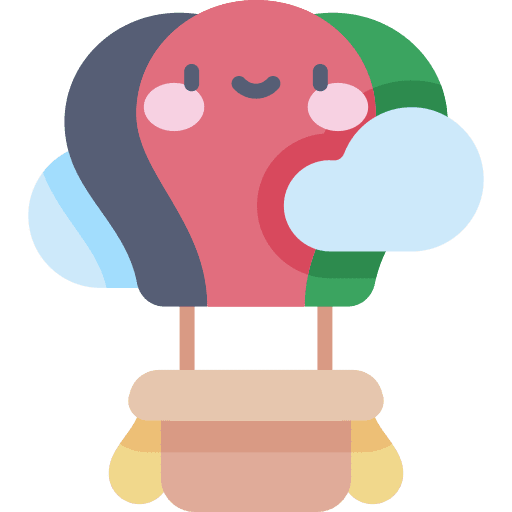 Hot air balloon urban holidays travel icon