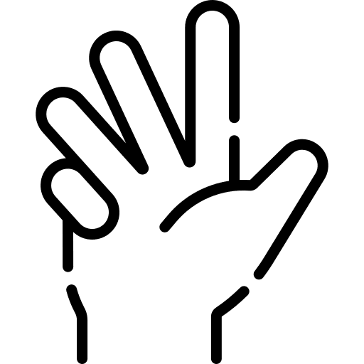 Counting three hand hands and gestures icon