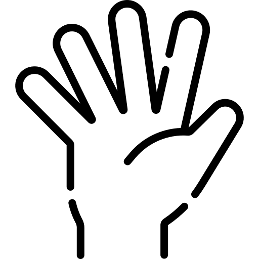Five gestures hand sign language icon