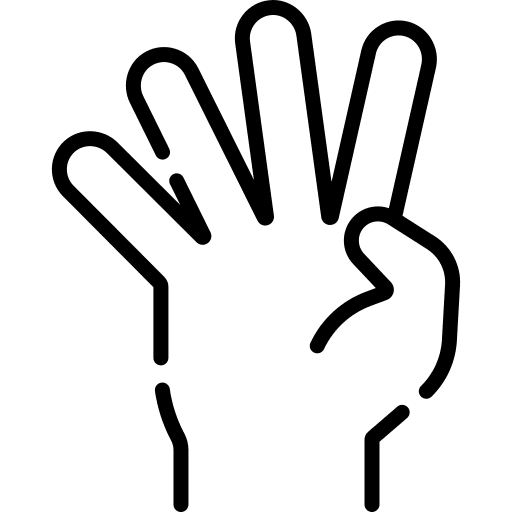Four sign language four hands and gestures icon