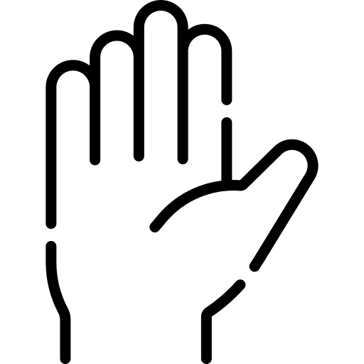 Hand sign language block hand icon