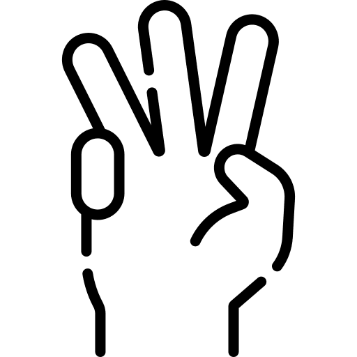 Three gestures three hands and gestures icon