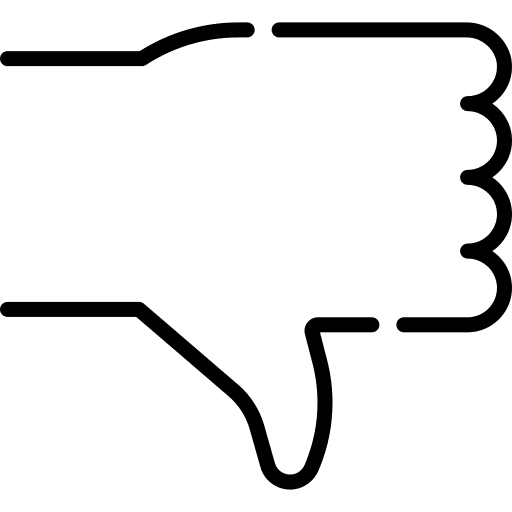 Thumb down failure sign language gestures icon