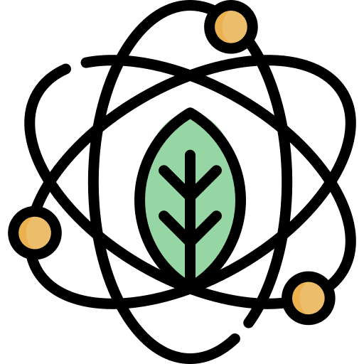 Biology atom biology leaf icon