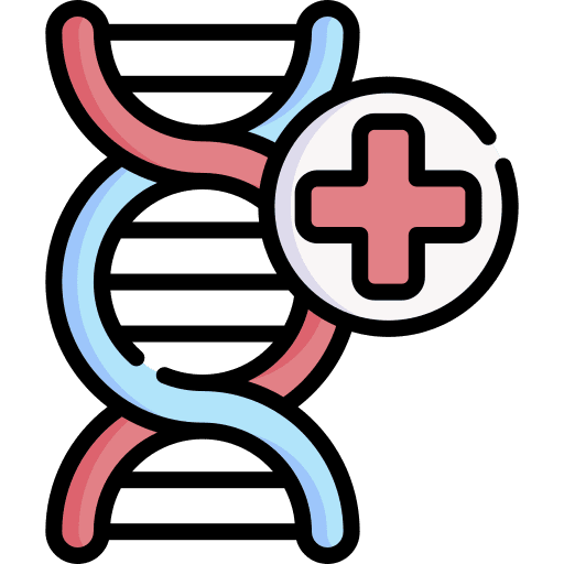 Biomedicine health healthcare and medical dna icon