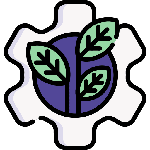 Biomedicine plant biomedicine gear icon