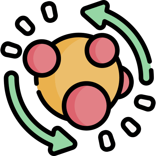 Metabolism healthcare and medical symbiosis circular arrows icon