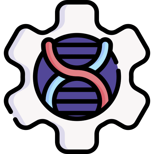 Genetic engineering education cogwheel genetic engineering icon