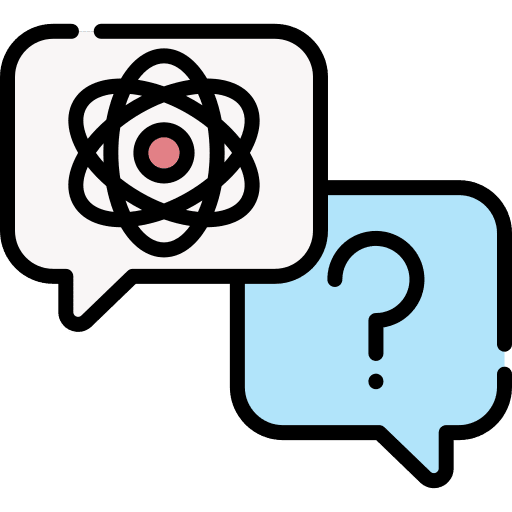 Debate communications atom debate icon
