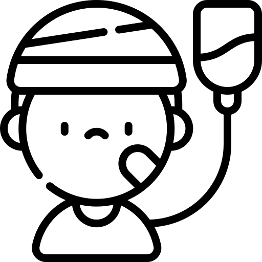 Patient cure sick person hospital icon