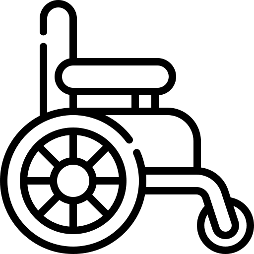 Wheelchair medical assistance disabled healthcare and medical icon