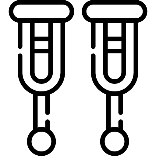 Crutches accident amputation crutches icon