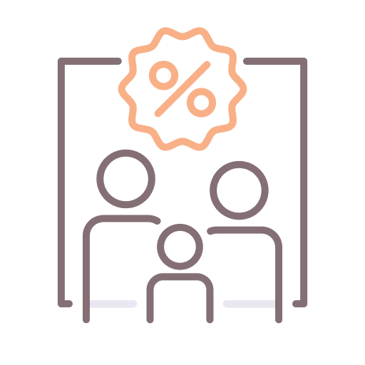 Family parents percentage kid icon