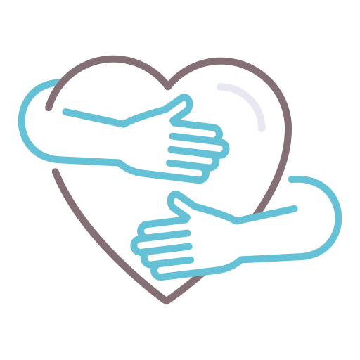 Hug hug heart love icon