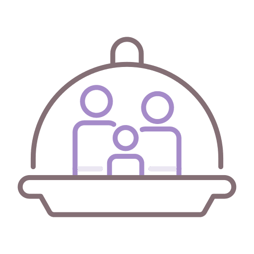 Dinner night cloche family restaurant icon