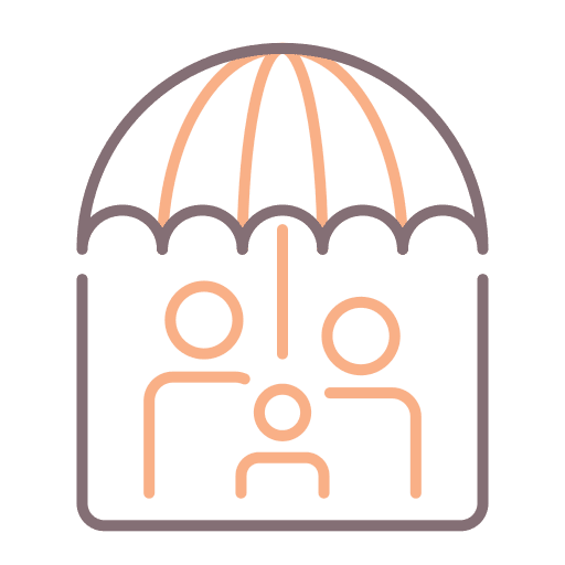 Insurance people coverage protection icon