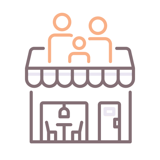 Restaurant food and restaurant humanpictos family icon