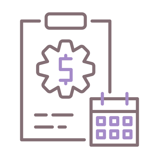 Budget calendar business dollar icon
