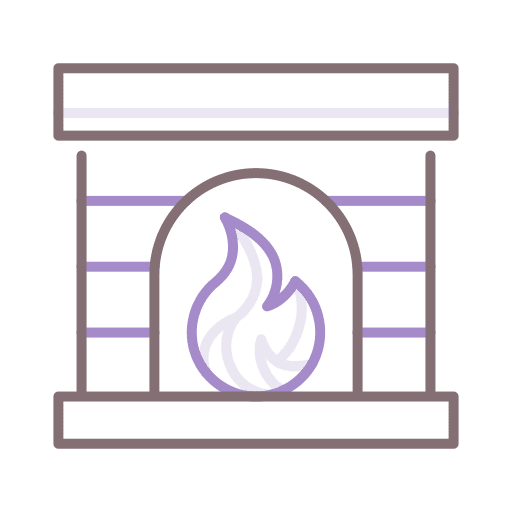 Fireplace furniture and household warm fire icon