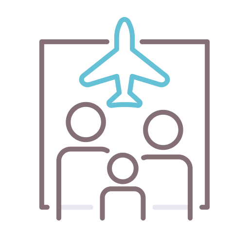 Vacation airplane travel vacation icon