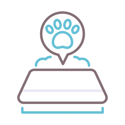 Pet bowl paw print pet food pet bowl icon