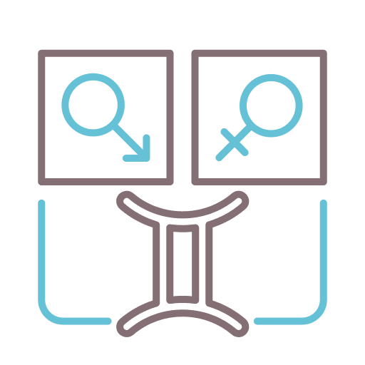 Twins gender symbol kid and baby boy icon