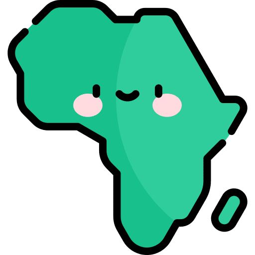 Africa travel geography maps and location icon