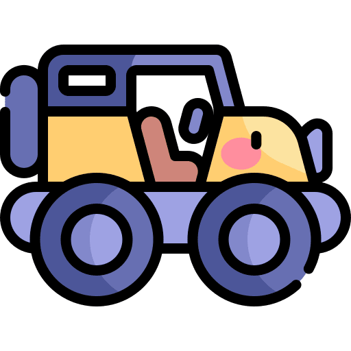 Jeep adventure transportation safari icon