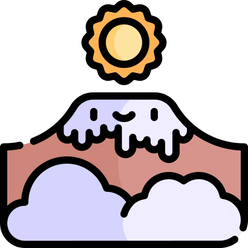 Mount kilimanjaro tanzania sun scenery icon