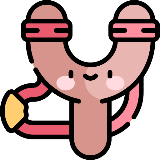 Slingshot kid and baby toy children icon