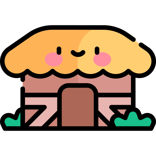 Hut house architecture and city cabin icon