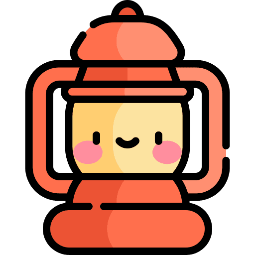 Oil lamp flame light illumination icon