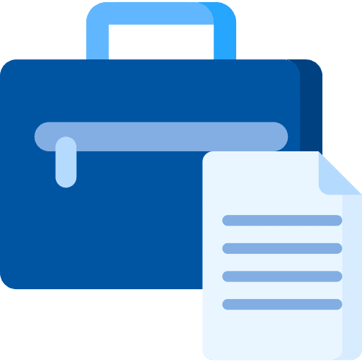 Briefcase file sheet business and finance icon