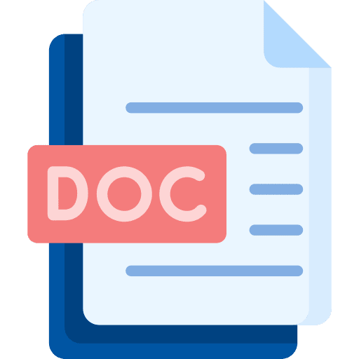 Doc format document archive icon