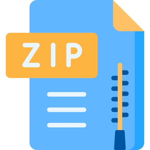 Zip format document zip icon