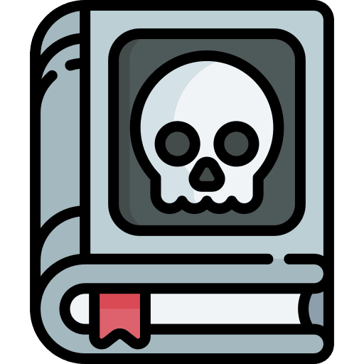 Scary skull spell book icon