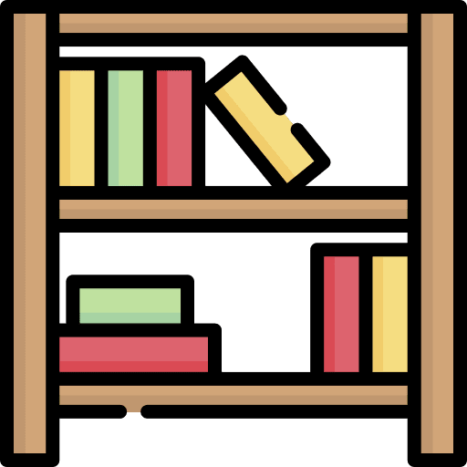 Bookshelf books bookshelf furniture and household icon