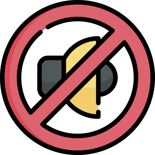 No sound speaker forbidden prohibition icon