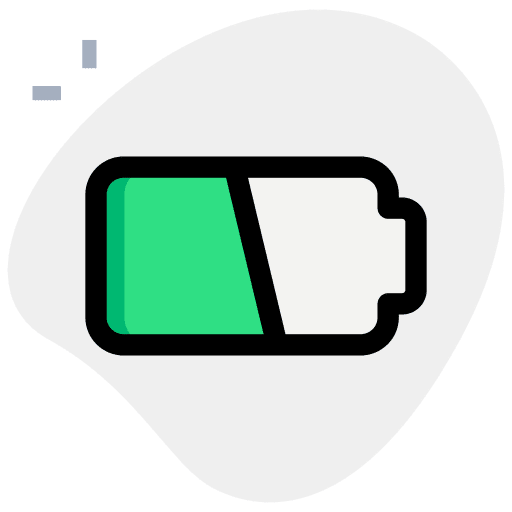 Half battery half battery power energy icon