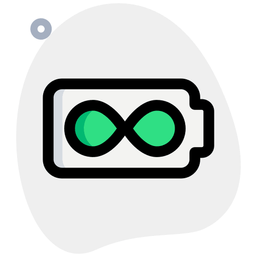 Infinity battery energy infinity icon