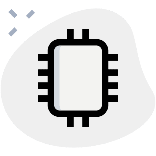 Chip technological board electronics icon