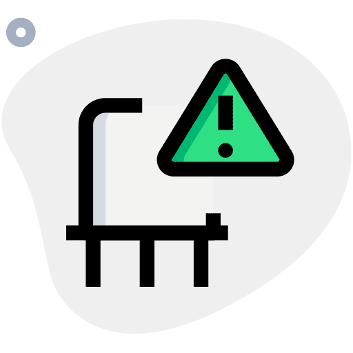Warning warning transistor processor icon