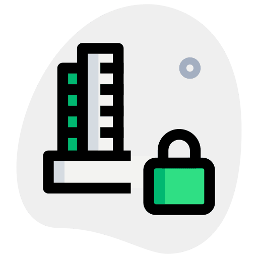 Locked industrial branch padlock icon