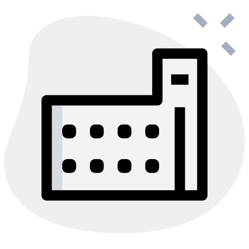 Office building factory power plant industrial icon