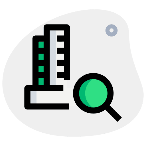 Search manufacturing factory production icon