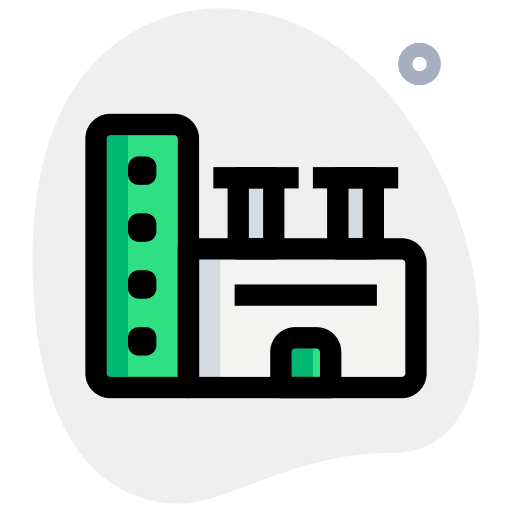 Company factory industrial chimney icon